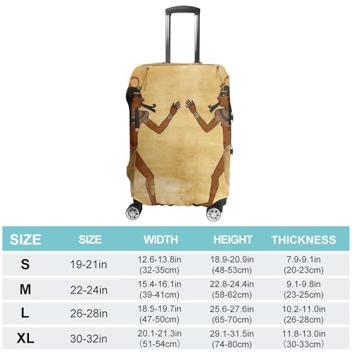 Ancient Egyptian Elastic Luggage Cover Suitcase Protector for 19-32 Inch Suitcases | Universal Stretchable Travel Bag Cover | Anti-Scratch, Washable with Zipper Closure M2