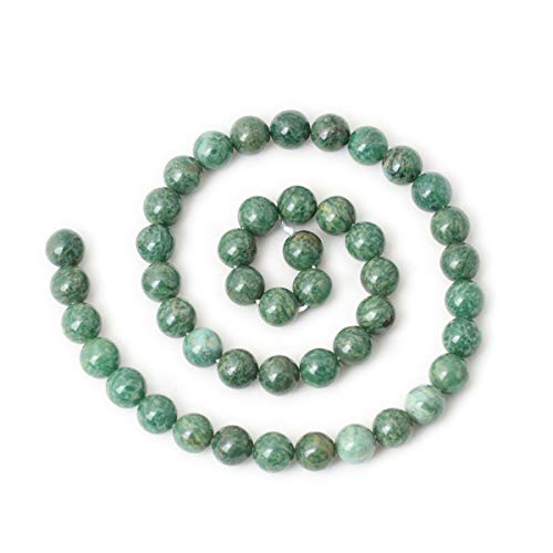Qiwan 45PCS 8mm Natural African Jade Round Loose Stone Beads for Bracelet Necklace Earrings Jewelry Making Crafts Design Healing 1 Strand 15"