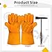 Hilitchi 2Pcs Welding Slag Removal Tool Include 10'' Welding Chipping Hammer with Coil Spring Handle, 11.3'' Welding Leather Gloves, Slag Removal Tool Kit for Removing Slag and Welding Residue