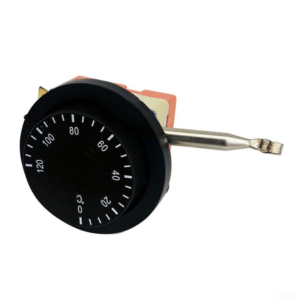 Thermostat mécanique, Thermostat intégré 0-120 °C, régulateur de température, Contrôle Température Interrupteur Capteur À Température Réglable pour Four Réfrigérateur Chauffage