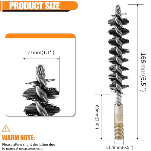 Image of 1Pc 25mm Diameter Round Tube Pipe Cylinder Bores Cleaning Stainless Steel Wire Brush