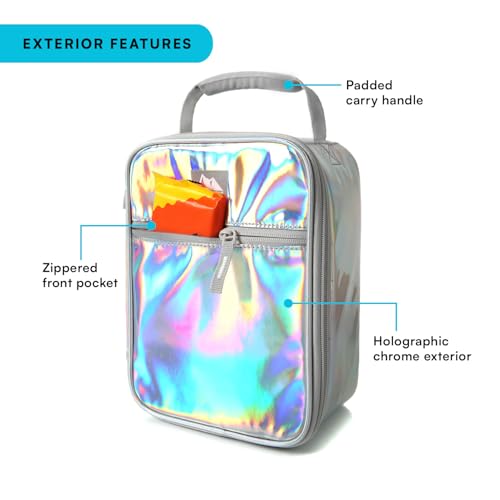 Image of Arctic Zone Chrome Kids Lunch Box Combo for Kids with Gel Ice Pack and Sandwich Container, Insulated Bag for Travel Lunch, Cotton Candy