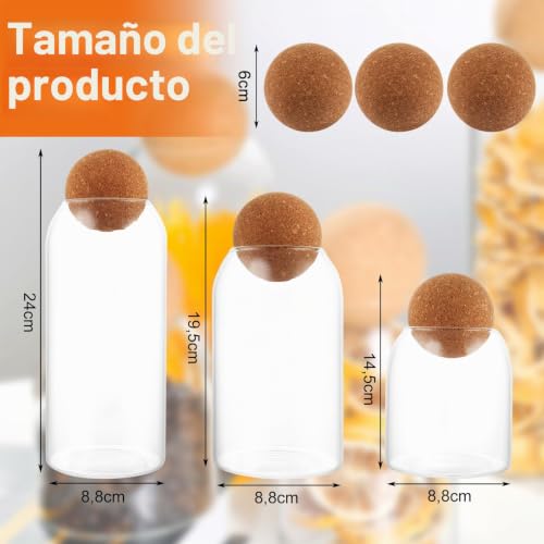 Tarros de cristal con bola de corcho DAJAVE dile adiós a las galletas blandas 3