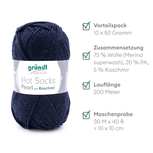 Gründl Hot Socks Pearl Sockenwolle 4-fach Marine – Bild 2