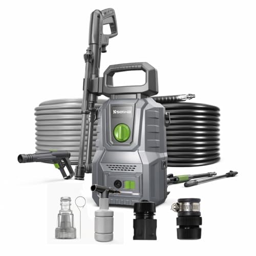 Image of Senkai Impreza Car Washer High Pressure | 1600W & 130 Bar Powerful Motor | Max Pressure 6.5 L /min Flow Rate with On /Off Switch | 5m Outlet Hose Pressure Washer for car Bike and Home Cleaning