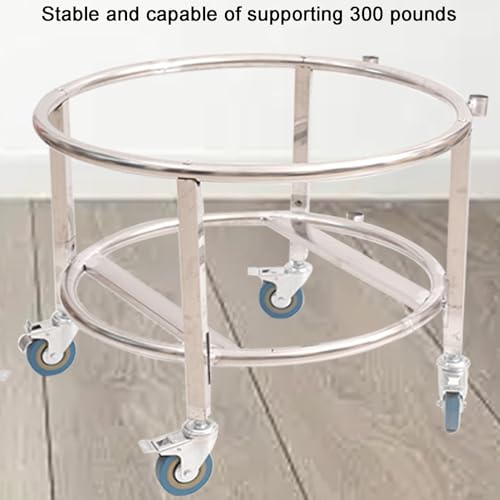 Support mobile en acier inoxydable pour bouteilles de gaz et seaux