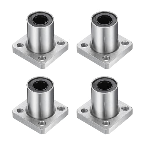 QUARKZMAN LMK10UU Linearkugellager 10mm Bohrung 19mm Außendurchmesser 29mm Länge Vierkantflansch Stahlkäfig für CNC-Maschine 3D-Drucker