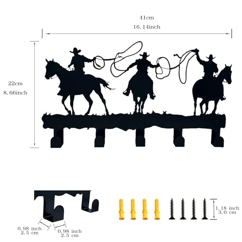 Western Cowboy Coat Hooks - Wall Art Decor and Key Holder, Clothes, Hat, and Backpack Hanger, Sweet Home Storage Decor for Entryway, Hallway, Office, Kitchen, and Living Room - Image 3