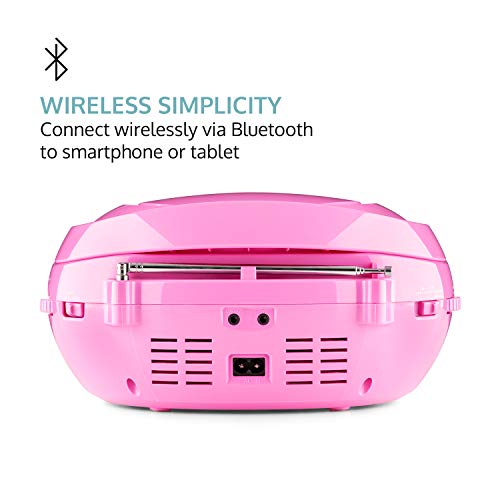 Auna Roadie Kids Boombox, Top Loading Cd Player, Bluetooth Connectivity For Smartphones, Easy Aux, Usb, Radio And Mp3 Connectivity, Portable, Plug In Or Battery Powered, Led Display #TOP3