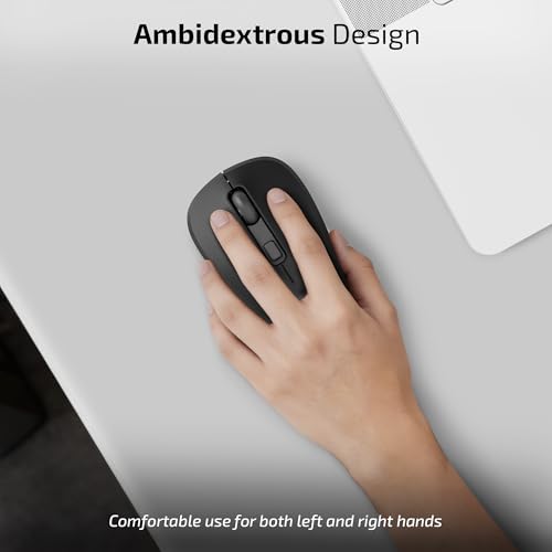 Image of iBall GLIDR S290 Wireless Mouse, Dual Mode 2.4GHz + BT, Up to 1600 DPI, 4 Buttons, Type-C Rechargeable Battery, Ambidextrous Design, Auto Sleep, High Precision Tracking (Black)