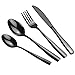 Neadas Acero Inoxidable Negro Juego de Cubiertos Set de Cubiertos Cuberterias Cuberteria 48 Piezas para 12 Personas