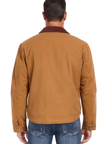 CARWORNIC Men's Winter Cotton Jacket Warm Quilted Padded Lined Cargo Work Jacket Regular Fit Casual Lapel Trucker Coat4