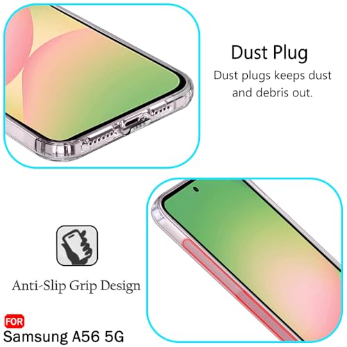 Image of TheGiftKart Back Cover Soft Case for Samsung Galaxy A56 5G | Best Camera Protection | Inbuilt Dust Plugs & Anti-Slip Grip | Ultra Clear Slim Back Cover Case for Samsung A56 5G (Silicone, Transparent)