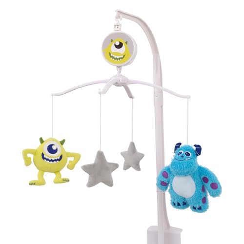 Image of Disney Monsters, Inc. Cutest Little Monster Turquoise, Green, and Gray Sully, Mike and Stars Plush Musical Mobile