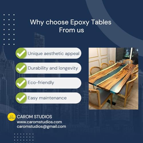 Image of Handcraft Epoxy Resin Solid Wood Coffee Table /Center Table /Sofa Side Table /End Table /Tea Table for Bedroom, Living Room, Home & Office Decor