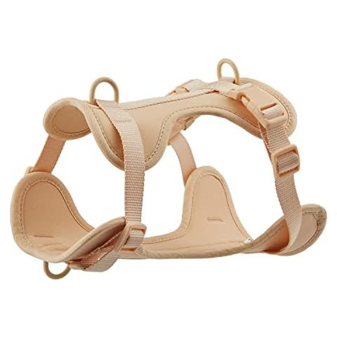 YUDOTE No Pull Dog Harness Soft Lightweight Air Lining,No Rubbing Pet Vest with 3 Lead Clips for Small to Medium Dogs with Sensitive Skin,Cream Cover