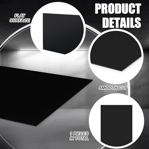Image of Threehoney 2 Pcs Black HDPE Sheet 1 /4 inch Thick 12 x 24 Inch, HDPE Plastic Sheet High Density Polyethylene Board Flexible Solid Plastic Block for DIY Projects Crafts Machining Home