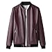 AQAYL Mens Leather Jacket Casual Business Jacket Zip up Faux Leather Jacke Windproof Motorcycle Jacket Fashion Winter Coat Wine