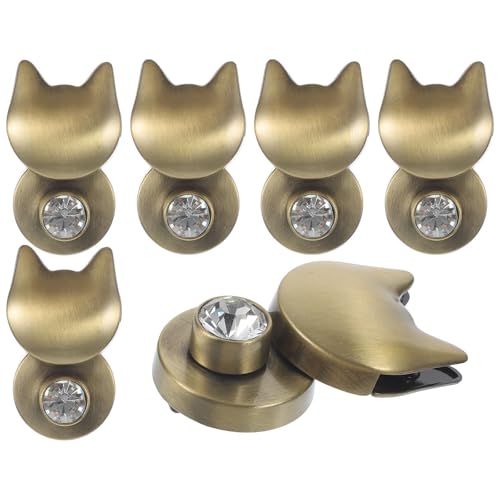 NESTINGHO Cierres Giratorios Cierre Sólido y Apertura Fácil Forma de Gato para Bolsos en Aleación de Zinc, Pack de 6 Piezas para Uso Personal o Reparación
