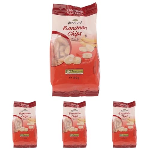 Alnatura Bio Bananenchips, 150g (Packung mit 4)