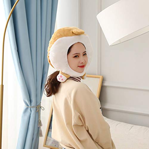 Fridg Funny Plush Piggy Hippo Corgi Hats Women Girls Animal Ear Hat Bunny Cap Headwear Birthday Gift Cosplay Prop - B #TOP7
