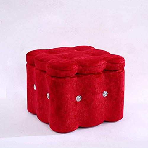 Pouf Ottoman en bois rouge S3YT8U petit banc coffre et repose-pieds de salon