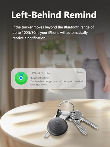 Lmrbelec Tracker Tags, Work with Apple Find My (iOS Only), Tracking Device Item Finder Locator Smart Tag for Luggage, Keys, Wallet, Bike (Black, 2 Pack) — view 5