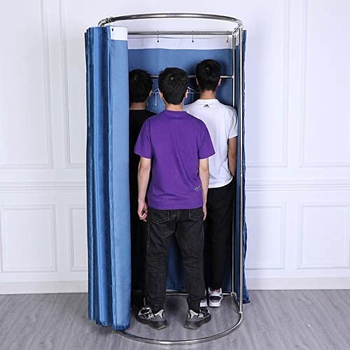 SHIJINHAO Portable Locker Room, Simple Shade Movable Wardrobe, Mobile Track Privacy Protection Changing Room for Store, Bedroom (Color : Gold, Size : 85x80x200cm)