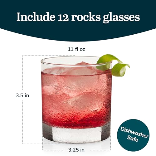 Libbey-917CD-Heavy-Base-Rocks-Glasses-Set-of-12-Rocks-Whiskey-Glasses-Set-with-Simple-Lines-Dishwasher-Safe-Cocktail-Drinking-Glasses-Ideal-Rocks-Glassware-for-Special-Moments