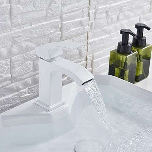 Mitigeur de lavabo blanc à poignée unique pour résoudre les éclaboussures et régler l'eau froide
