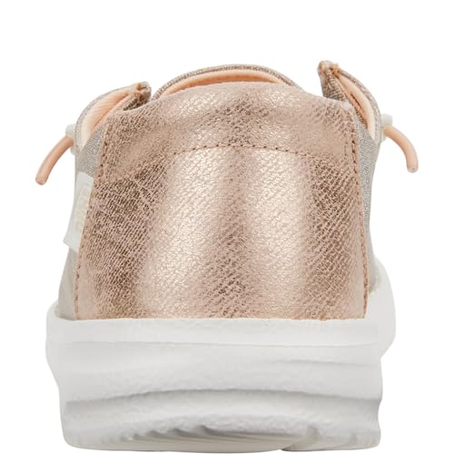 Image of HEYDUDE Women's Wendy Metallic Sparkle Slip On Loafer | Elastic Laces