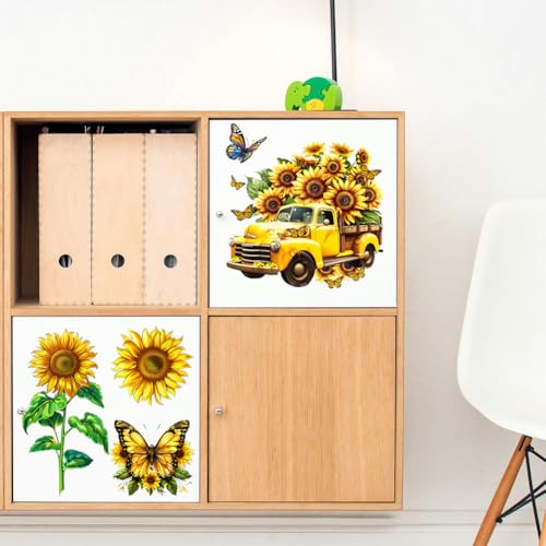 Peacoblue Rub on Transfers for Crafts 3Pcs Butterflies and Sunflowers 15cmx30cm - Image 4