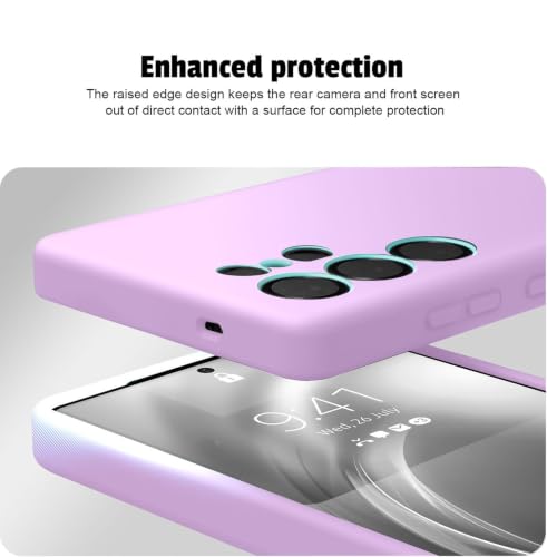 Image of LIRAMARK Liquid Silicone Soft Back Cover Case for Samsung Galaxy S23 Ultra 5G (Lavender)