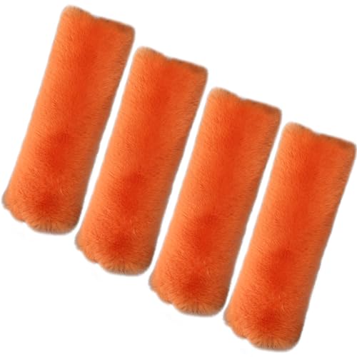 JXJKMMN 4-Pack Soft Plush Seatbelt Covers for Kids,Carseat Shoulder Padding Car Stroller Strap Cover Driving Protection Strap Cover Seat Belt Cushions Pads for Boys Girls (Orange)
