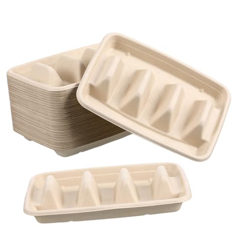 Garneck 50pcs Disposable Taco Tray Mexican Party Supplies for Taco Platter Party Plates