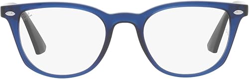 Ray-Ban Junior RY1601 - Marco cuadrado para lentes graduados, color azul transparente/lente de demostración, 1.811 in, Lentes azules transparentes.