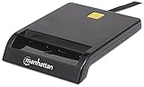 Manhattan 102049 Smartcard-Lesegerät Chipkartenleser USB extern schwarz