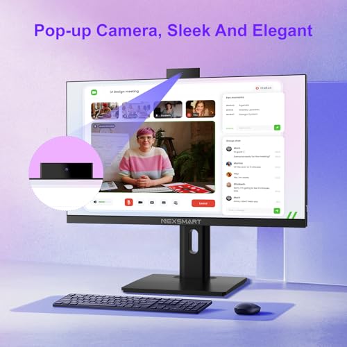 Image of Desktop Computer All-in-one PC N100 (Up to 3.40Ghz) 23.8-inch FHD Display All-in-one Desktop Computer 8GB RAM 512GB ROM SSD,Dual-band WiFi Bluetooth Webcam Mouse and KB Liftable & Rotatable Screen