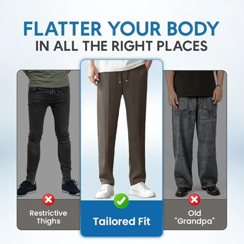 Airflexion Pants for Men, Nallywear Stretch Pants, Airflexion - Pull On Ice Silk Stretch Smart Casual Pants4