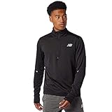 New Balance Men's NB Heat Grid Half Zip, Black , Large