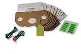 22 teiliges Filterset passend für Vorwerk Tiger / Kobold VT 250, 251, 252: 10 Staubsaugerbeutel + 2 Rundbürsten ET 340, EB 350, 351 F (1 Paar) + 10 Duftstäbchen von eVendix