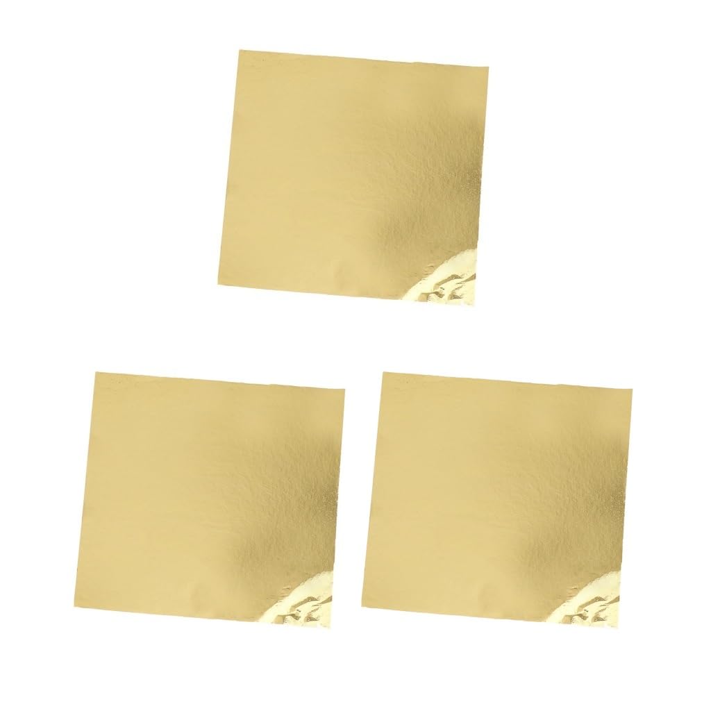 Juego de 3 500 hojas de hojas doradas de papel de aluminio para decoración de arte dorado K Gold