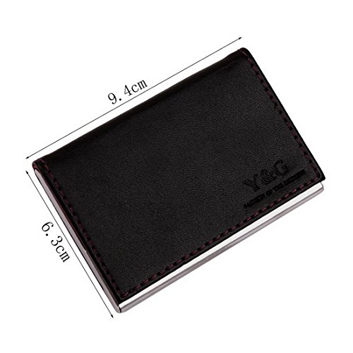 CC1004 Hot Pink Business Relationships Series Dress Men Comfort Boss Leather Card Holder Black2