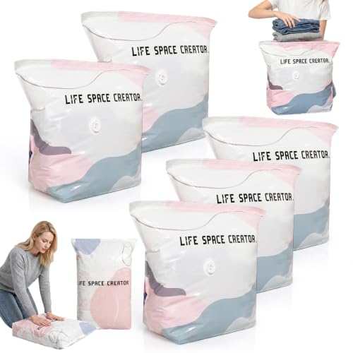Image of No-Pump Vacuum Storage Bags, Upgraded 3D Vacuum Storage Bags, Portable Large Clothes Compression Bags for Household Use, Convenient Cube Storage Bag for Clothes, Comforters, Blankets (5, 19.6*27.5in)