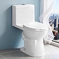 One Piece Toilet for Bathrooms Elongated Soft Close Seat, 17" ADA Chair Height, 360° TSUNAMI Dual Flush 0.8/1.28 GPF, WaterSense Certified, Modern Easy Clean Toilets for Small Space, 12'' Rough-In