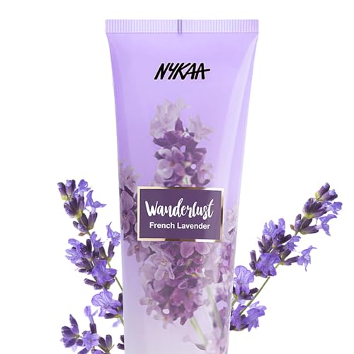 Image of Nykaa Wanderlust French lavender exfoliating body scrub.