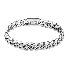 flintronic Bracciale Uomo a Catena Grossa Robusta， Bracciale Donna Uomo, Bracciale Braccialetto Uomo, Braccialetto Catena in Acciaio Inox, 10 * 21 cm, Regalo Perfetto
