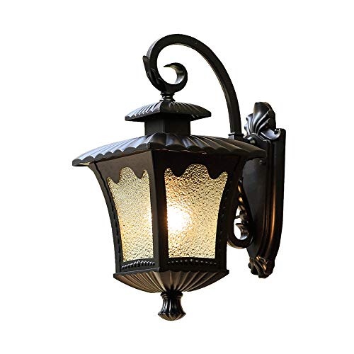 Lapplique murale lanterne rustique en aluminium E27 pour le balcon