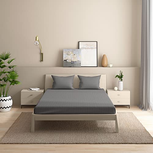 Image of Wakefit Wakefit 215TC 100% Cotton Solid King Size Bedsheet (104x104 Inches) / (2.64m*2.64m) with 2 Pillow Covers Free, Eiffel Tower