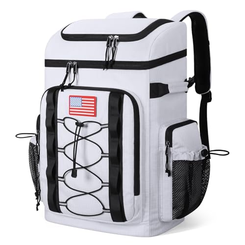 Image of Maelstrom 35 /50 Can Insulated Backpack Cooler, Leakproof Soft Lunch Ice Bag | Keeps Food Cold For 16h, Peva Liner, Durable Nylon, Ergonomic Padding. Perfect For Men, Women, Camping, Beach, Hiking, Travel